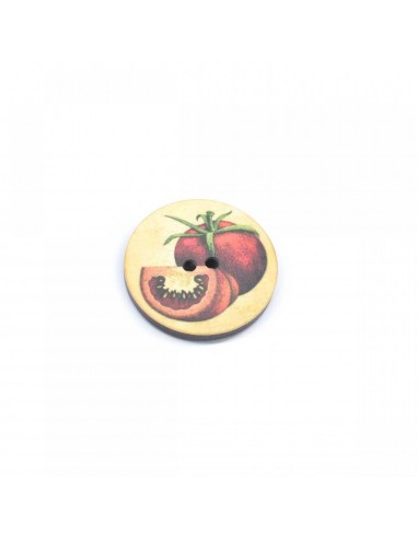 Botón madera tomate