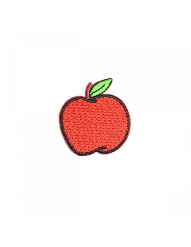 Aplicación bordada manzana roja
